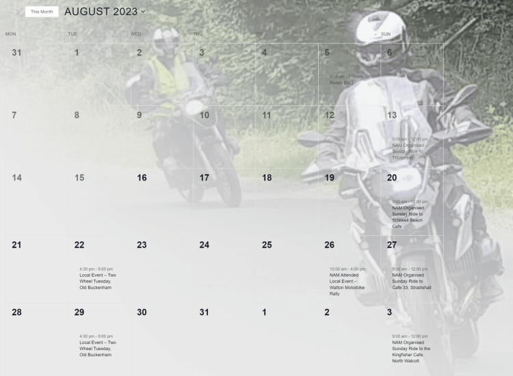 NAM Events Calendar